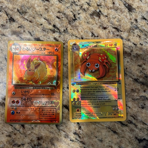 Pokemon Heart Holo Prism Japanese Vending Sticker Team Rocket Dark Flareon - Picture 1 of 7